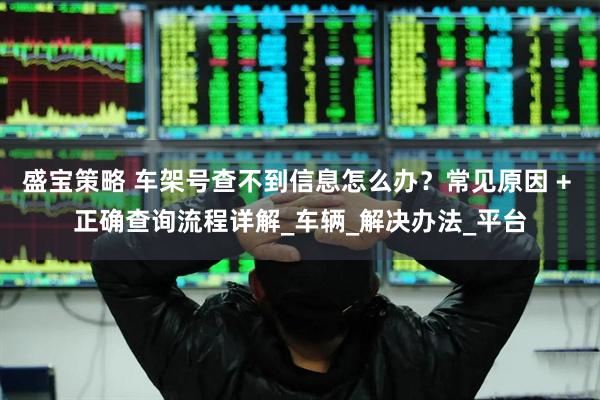 盛宝策略 车架号查不到信息怎么办？常见原因 + 正确查询流程详解_车辆_解决办法_平台