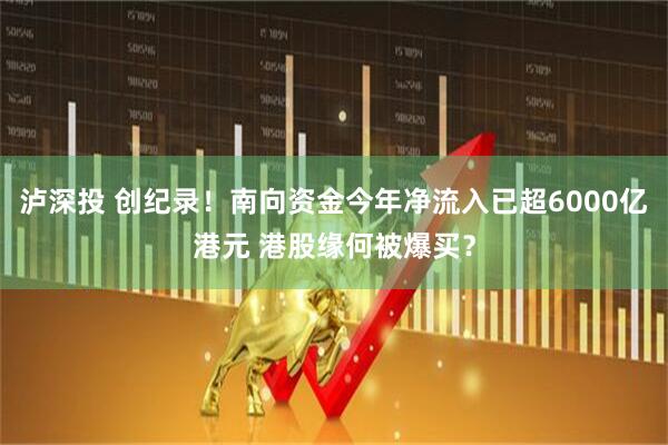 泸深投 创纪录！南向资金今年净流入已超6000亿港元 港股缘何被爆买？